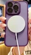 Чехол TPU PC Magnetic Matte для iPhone 13 Pro Max с MagSafe защита камеры темно-фиолетовый - зображення 7