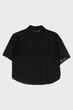 Жіноча чорна блуза LACE CROP BTN DWN SHIRT Michael Kors S MS440NM3TQ - изображение 2