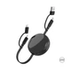 Кабель зарядний TEG Ving чорний 3 в 1 Type-C Lightning USB-A 60W (80-165-8086-08) - зображення 2