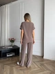 Женский легкий прогулочный костюм кофейного цвета 37672 50/52 - изображение 7