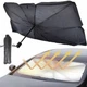 Автомобільна сонцезахисна парасолька на лобове скло UKC Brella Shield + чохол, чорний - зображення 1