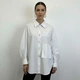 Женская рубашка свободного кроя с накладным карманом KAPTSOVA MKKS060241 - 42/52, Білий - изображение 1
