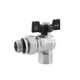 Кран кульовий кутовий американка Kroner 1/2" ВН, латунний, PN40, метелик, нікельований, з антипротіканням - зображення 1