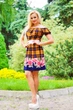 Жіноча літня сукня з мікромасла з квітковим принтом приталена Seventeen L-XL Гірчичний (2000000048840) - зображення 1