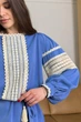 Жіноча блуза з китицями та мереживом Nenka M Блакитний (nenka3669-M) - изображение 4