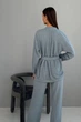 Жіночий фактурний костюм з паском (кардиган+штани) Nenka L Сірий (nenka3261-L) - зображення 5