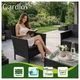Садовая мебель комплект из 2 кресел дивана стола стекло черный техноротанг Gardlov - зображення 4