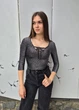 Боди женский с серебристой нитью Tally Weijl Черный 13598 XS (укр 40-42) - изображение 7