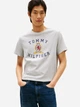 Футболка хлопковая длинная мужская Tommy Hilfiger Xm04438-P8F(Grey Heather) M Серая с принтом (198296685091) - изображение 1