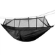 Подвесной туристический нейлоновый гамак для кемпинга с мокситной сеткой Hammock Net Black 260х130 см, черный - изображение 3