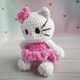 Вязаная мягкая игрушка Кошечка Китти, Kitty 15 см — ручная работа из плюшевой пряжи - изображение 2