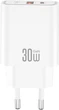 Мережевий зарядний пристрій XO CE42 USB-A 22.5W, USB-C 30W White (CE42.white) - зображення 1