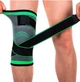 Наколенник эластичный компрессионный Knee Support WN 26 L, спортивный бандаж для колена с фиксацией сустава Серый с зеленым - изображение 2