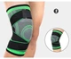 Наколенник эластичный компрессионный Knee Support WN 26 L, спортивный бандаж для колена с фиксацией сустава Серый с зеленым - изображение 4