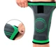 Наколенник эластичный компрессионный Knee Support WN 26 L, спортивный бандаж для колена с фиксацией сустава Серый с зеленым - изображение 6