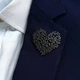 Брошь из стали BROCHE бижутерия Романтика Сердце чёрная BRSF115445 - изображение 5