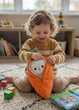 Мягкая плюшевая игрушка Зайка в морковке 50 см обнимашка для сна и игр для детей бело-оранжевый (KR9169CR) - изображение 4