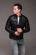 Куртка Slim Fit чоловіча еко шкіра весняна осіння повсякденна 58 чорна (2506) - зображення 1