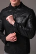Куртка Slim Fit чоловіча еко шкіра весняна осіння повсякденна 58 чорна (2506) - зображення 7