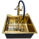 Комплект кухонной мойки Kraft NANO GOLD PVD HS50*50 (3.0/1.0 мм) декор - зображення 8