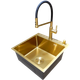 Комплект кухонной мойки Kraft NANO GOLD PVD HS50*50 (3.0/1.0 мм) декор - зображення 10