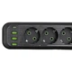 Сетевой фильтр-удлинитель с 4 евро розетками и 4 USB выходами (3 USB-A и 1 Type-C) длина кабеля 5 метров с нагрузкой до 2500 Вт удлинитель для дома и офиса 5 м Черный - изображение 8