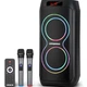 Портативная акустическая колонка 80Вт 2 микрофона Bluetooth USB черный ZXX-5550 для караоке - изображение 1