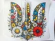 Термонаклейка для одягу Тризуб квіти (#0772-ПР) - изображение 2