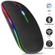 Бездротова акумуляторна RGB мишка беспроводная Black, Bluetooth 5.1 WiFi 2.4 DPI 800/1200/1600, перезаряджається - зображення 7