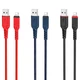 Кабель HOCO X59 USB to iP 2.4A, 1m, nylon, TPE connectors, Black - изображение 4