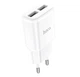 Мережевий зарядний пристрій HOCO C88A Star round dual port charger 12W White - зображення 1