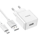Мережевий зарядний пристрій з кабелем HOCO C106A Leisure single port charger set(Micro) 10.5W White - зображення 5