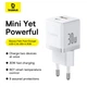 Зарядний пристрій Baseus Palm Fast Charger C+U 30W EU Moon White - зображення 7