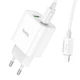 Мережевий зарядний пристрій з кабелем HOCO C80A Plus Rapido PD20W+QC3.0 charger set(C to iP) White - зображення 3