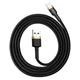 Кабель Baseus Cafule Cable USB For Lightning 2.4A 1m Gold+Black - зображення 1