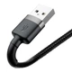 Кабель Baseus Cafule Cable USB For Lightning 2.4A 0.5m Gray+Black - зображення 6