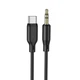 Аудіокабель BOROFONE BL18 Type-C to 3.5mm male, silicone, 1m, Black - зображення 3