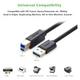 Кабель UGREEN US210 USB 3.0 AM to BM Print Cable 2m (Black）(UGR-10372) - зображення 3