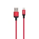 Кабель HOCO X14 USB to iP 2A, 2m, nylon, aluminum connectors Black-red - зображення 1