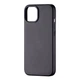 Чехол Leather Case с MagSafe для iPhone 14 кожзам черный с защитой от брызг - зображення 1