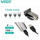 Набор для стрижки VGR V-107 Black 5 Вт USB аккумуляторный черный с насадками для волос бороды и тела - изображение 6