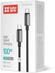 Кабель Colorway Type-C - Type-C (zinc alloy braided) (PD Fast Charging 100W) 5А 1м Black (CW-CBPDCC098-BK) - изображение 5