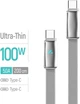 Кабель Colorway Type-C - Type-C (ultra-thin) (PD Fast Charging 100W) 5А 1м Grey (CW-CBPDCC100-GR) - зображення 4