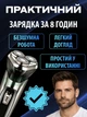 Электробритва мужская сеточная для сухого и влажного бритья аккумуляторная с плавающей головкой, нержавеющая сталь, черная - изображение 6