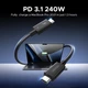 Дата кабель USB-C to USB-C 1.0m Thunderbolt 5 240W 5A 120Gbps 16/8/4K L703 black Ugreen (45996) - изображение 2
