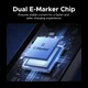 Дата кабель USB-C to USB-C 1.0m Thunderbolt 5 240W 5A 120Gbps 16/8/4K L703 black Ugreen (45996) - изображение 3
