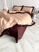 Постельное белье с рюшами семейный 150х210 (2 шт) Бязь Gold Luxe на молнии наволочки 70х70 капучино и шоколад - изображение 2