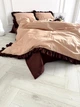 Постельное белье с рюшами семейный 150х210 (2 шт) Бязь Gold Luxe на молнии наволочки 70х70 капучино и шоколад - изображение 7