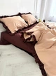 Постельное белье с рюшами семейный 150х210 (2 шт) Бязь Gold Luxe на молнии наволочки 70х70 капучино и шоколад - изображение 9