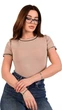 Боді-футболка з контрастною обробкою Podolyanka, бежевий, One Size (Арт. 4202) - зображення 1